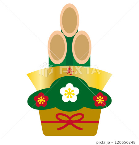 白背景の門松 シンプルで美しい正月飾り 白背景の門松 シンプルで美しい正月飾り 120650249