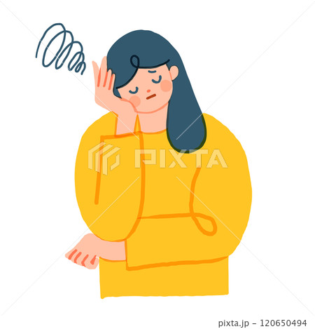 悩みの抱えている女性のイラスト 120650494