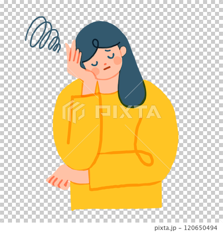 悩みの抱えている女性のイラスト 120650494