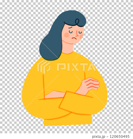 Illustration of a woman having trouble Illustration of a woman having trouble 120650495