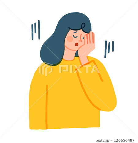 気分が落ち込む女性のイラスト 気分が落ち込む女性のイラスト 120650497