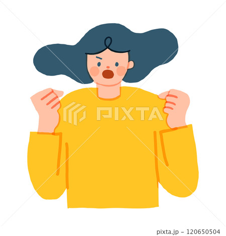 激怒する女性のイラスト 激怒する女性のイラスト 120650504