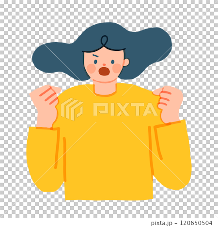 激怒する女性のイラスト 激怒する女性のイラスト 120650504