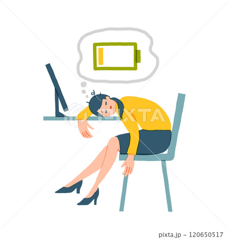 疲れて仕事のやる気が出ない女性 疲れて仕事のやる気が出ない女性 120650517