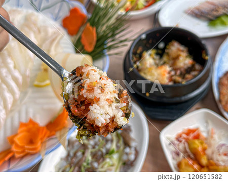Korean style Fish Roe Rice Korean style Fish Roe Rice 120651582