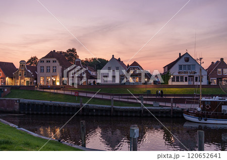 Greetsiel village at the north sea in germany 120652641