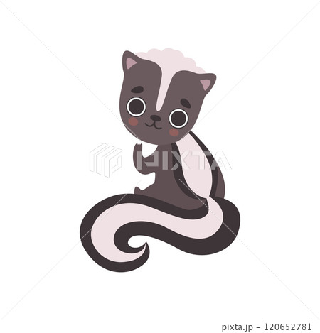Adorable Skunk Baby Animal Cartoon Character Vector Illustration 120652781