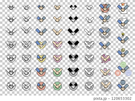 handshake icon set 120653302