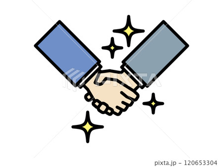 スーツで握手するアイコン スーツで握手するアイコン 120653304