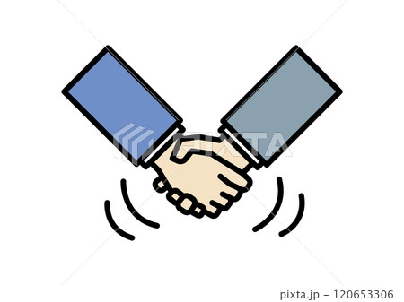 スーツで握手するアイコン スーツで握手するアイコン 120653306