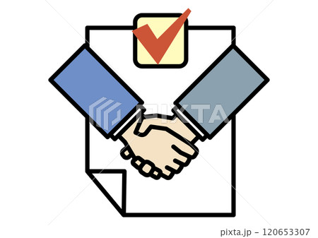 合意して握手するアイコン 合意して握手するアイコン 120653307