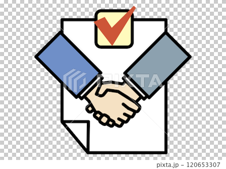 同意並握手圖標 同意並握手圖標 120653307