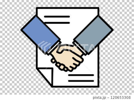 同意並握手圖標 同意並握手圖標 120653308