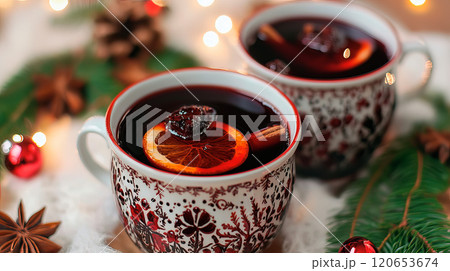 Delicious mulled wine for christmas. Christmas drinks Delicious mulled wine for christmas. Christmas drinks 120653674