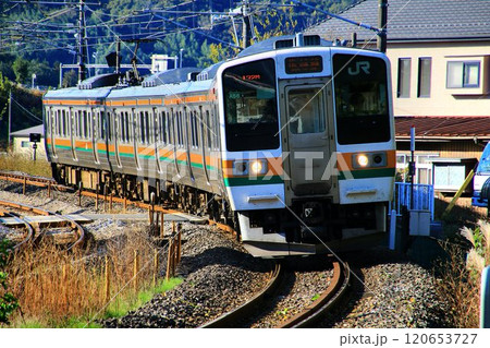 秋の信越線を力走する… 211系電車 120653727