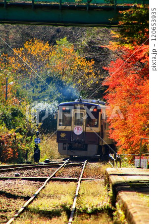 錦秋の鉄路… わたらせ渓谷鐵道・沢入駅 錦秋の鉄路… わたらせ渓谷鐵道・沢入駅 120653935