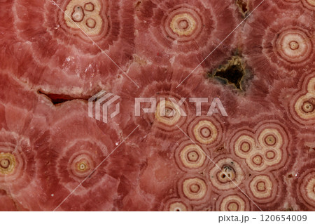 Macro stone cobalt calcite mineral on a black background 120654009