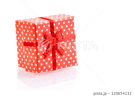 beautiful new year red gift boxes on white background beautiful new year red gift boxes on white background 120654132