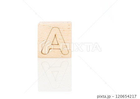 Wooden cubes with letters on a white background 120654217