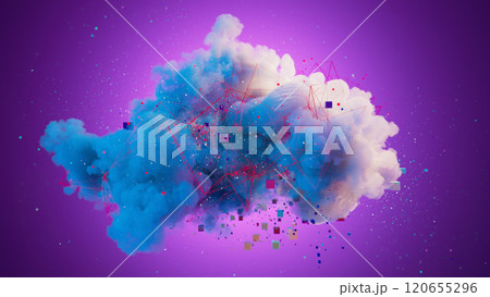Dreamscape: Abstract Cloud of Colors Against a Purple Canvas Dreamscape: Abstract Cloud of Colors Against a Purple Canvas 120655296