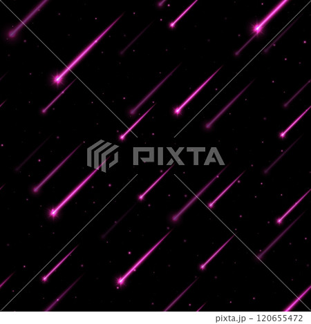 Meteor rain seamless pattern, shooting stars background. Bright, streaking lights falling from the sky. Meteor rain seamless pattern, shooting stars background. Bright, streaking lights falling from the sky. 120655472