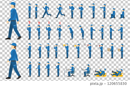 フラットイラスト：工場作業員サイド 120655830