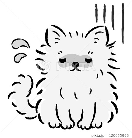 具合が悪くて困った表情の犬のイラスト 120655996