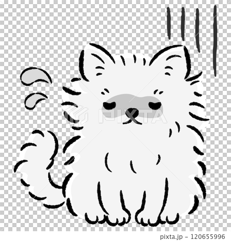 具合が悪くて困った表情の犬のイラスト 120655996