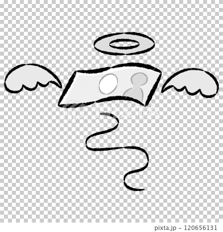 お金が飛ぶイメージ　手描きイラスト 120656131