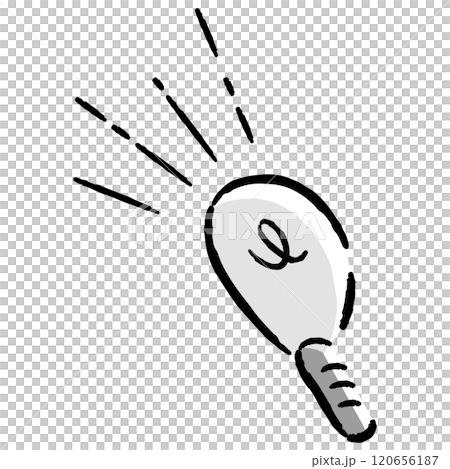 簡單時尚的手繪微型燈泡，表達靈感和想法的情感。 120656187