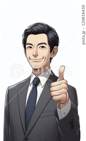 人物素材ーいいねしてる社長風イメージ image of a president with likes 人物素材ーいいねしてる社長風イメージ image of a president with likes 120656430