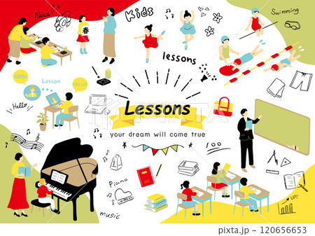 習い事を楽しむ子供たち 習い事を楽しむ子供たち 120656653