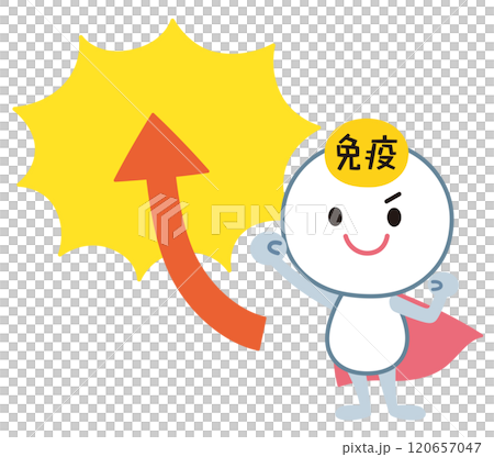 免疫力アップ　免疫細胞のキャラクター 120657047