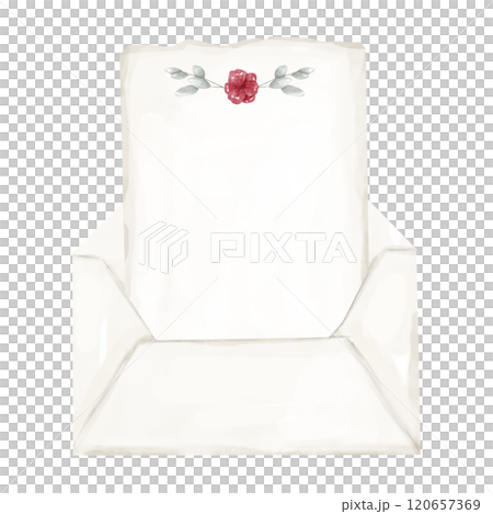 Open Envelope with Blank Paper Sheet, with Red Flower and Green Grass Leaves, Watercolor Digital Illustration for Print and Web Use Open Envelope with Blank Paper Sheet, with Red Flower and Green Grass Leaves, Watercolor Digital Illustration for Print and Web Use 120657369
