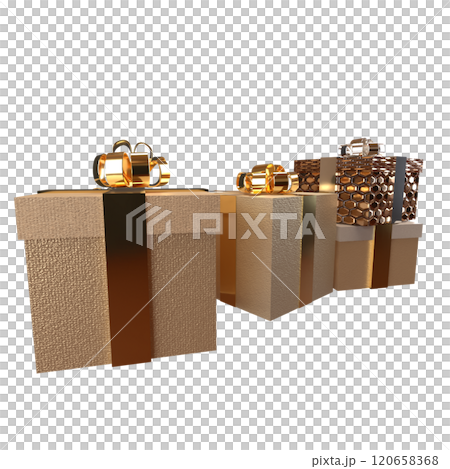 The Gold gift box for celebration  or holiday concept 3d rendering. 120658368