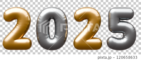 3D画像_文字風船_2025 3D画像_文字風船_2025 120658633