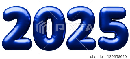 3D画像_文字風船_2025_青 3D画像_文字風船_2025_青 120658650