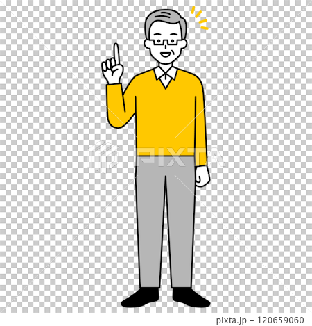 有想法的老人（全身） 120659060