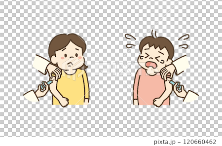 不喜歡接種疫苗的兒童插畫 120660462