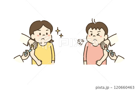予防接種を受ける子供達のイラスト 120660463