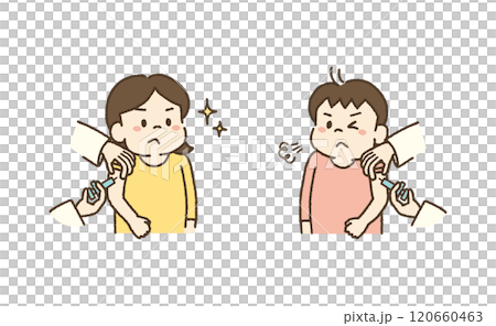Illustration of children receiving vaccinations Illustration of children receiving vaccinations 120660463
