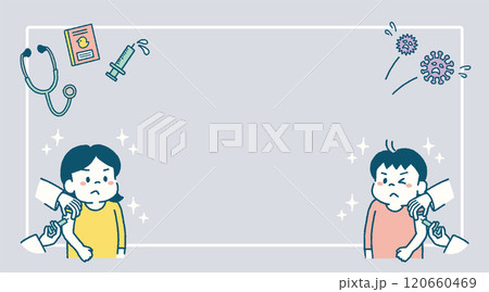 予防接種を受ける子供の背景イラスト 予防接種を受ける子供の背景イラスト 120660469