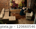 cozy new tree home alone christmas celebration girl fireplace year woman young holiday 120660546