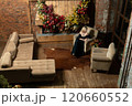 tree celebration holiday christmas new girl home alone fireplace cozy year woman young 120660552