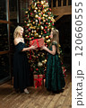winter family christmas holiday decoration girl tree gift people present surprise celebration 120660555