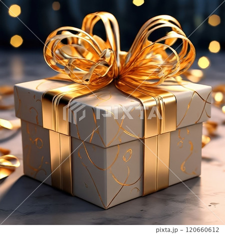 an AI Image Generator, Gift Boxes With Decorative Ribbons 120660612