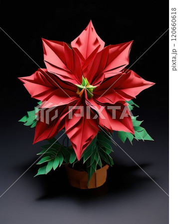 the AI Image Generator, a red paper flower 120660618