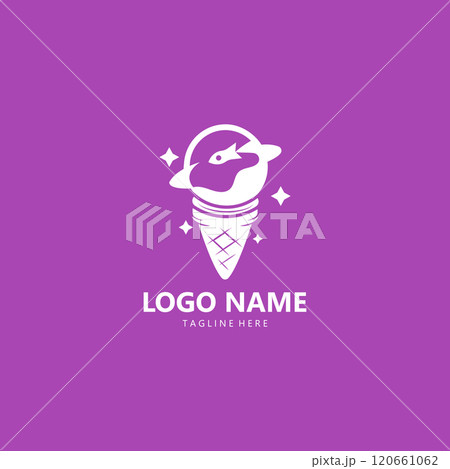 planet ice cream logo design vector 120661062