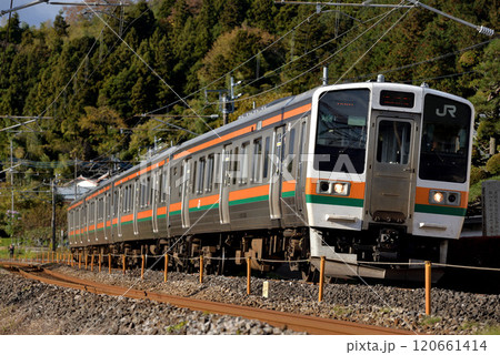 信越本線を走る211系普通電車4両 信越本線を走る211系普通電車4両 120661414