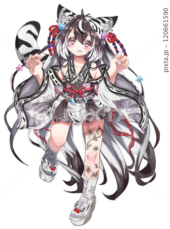立ち絵素材「白虎の娘」女の子表情3 立ち絵素材「白虎の娘」女の子表情3 120661590